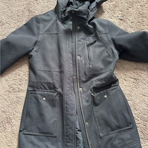 Women's Hooded Black Utility Jacket